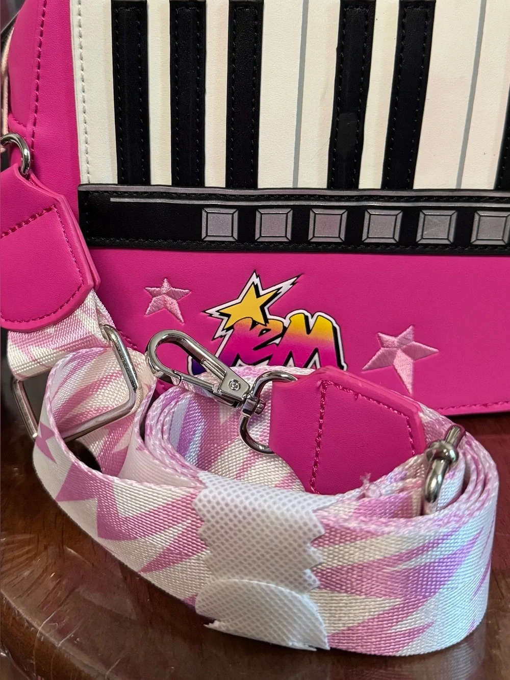 JEM and the Holograms Figural Keytar Glow Crossbody Bag